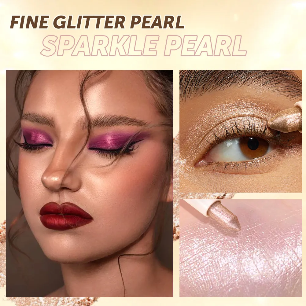 1Pc Shiny Champagne Eyeliner Pencil Glitter Eye Shadow Lying Silkworm Pen Waterproof Beauty Cosmetics Women Makeup