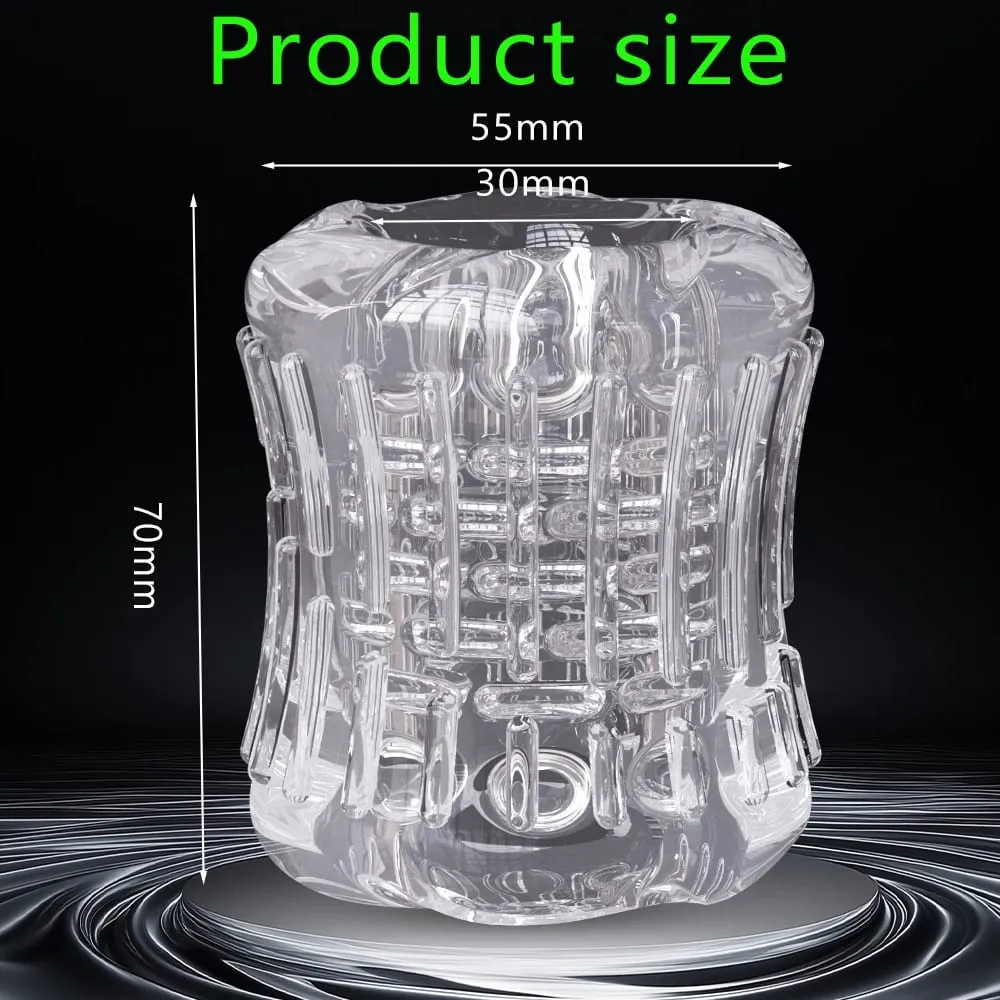 Reusable Male Masturbator Cup Male Masterburbatar Penis Sleeve Sex Toys Transparent Crystal Vagina Textured Tunnel Pocket Pussy