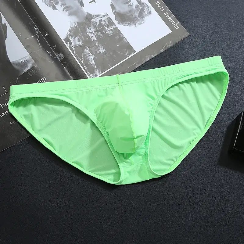 ชายผ้าไหมน้ำแข็งชุดชั้นในกางเกงBreathableต่ำเอวU-นูนUndershortsกางเกงขาสั้นสีทึบกางเกงผู้ชายกางเกง — image 21