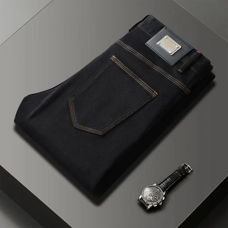 2026 New Black Jeans Men Versatile Slim Fit Skinny Leg Casual Trendy High-End Fashion Pants