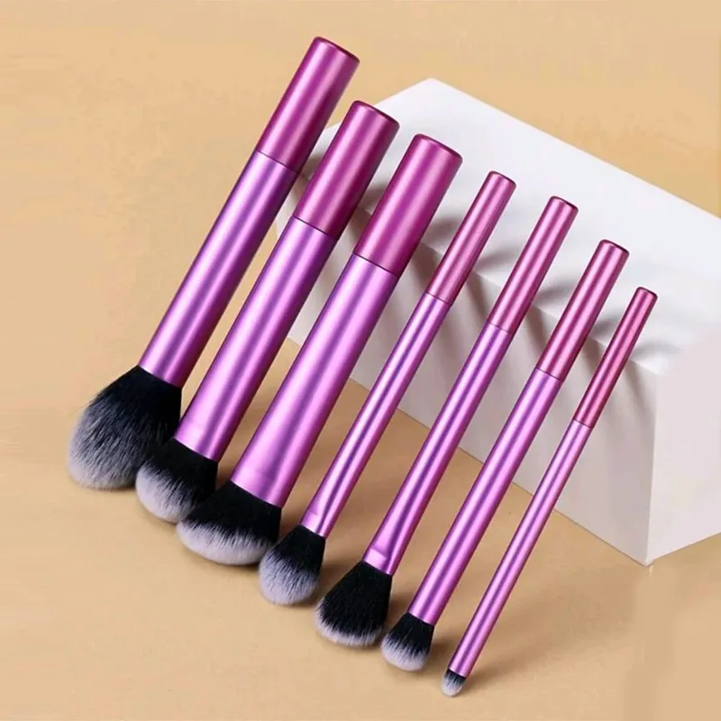 10pcs Pink Makeup Brush Set for Beginners Mini Portable Foundation Eyeshadow Brushes with Crystal Handle Includes Brush Pouch