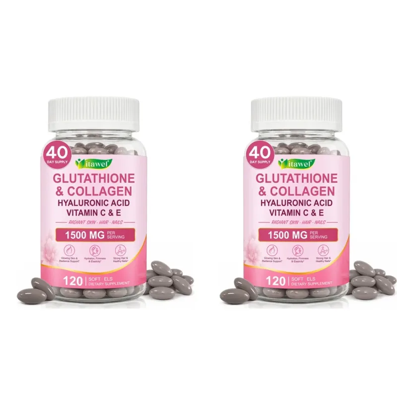 Itawel Collagen Glutathione Softgels Hyaluronic Acid Vitamins C E For Skin Hair Nails Radiance & Beauty Support Adult 120 Count — image 10