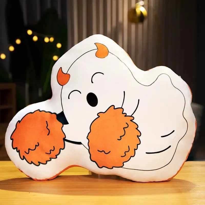Halloween Ghost Pumpkin Pillow 35‑40cm Soft Stuffed Plush Cushion for Home Decor and Party