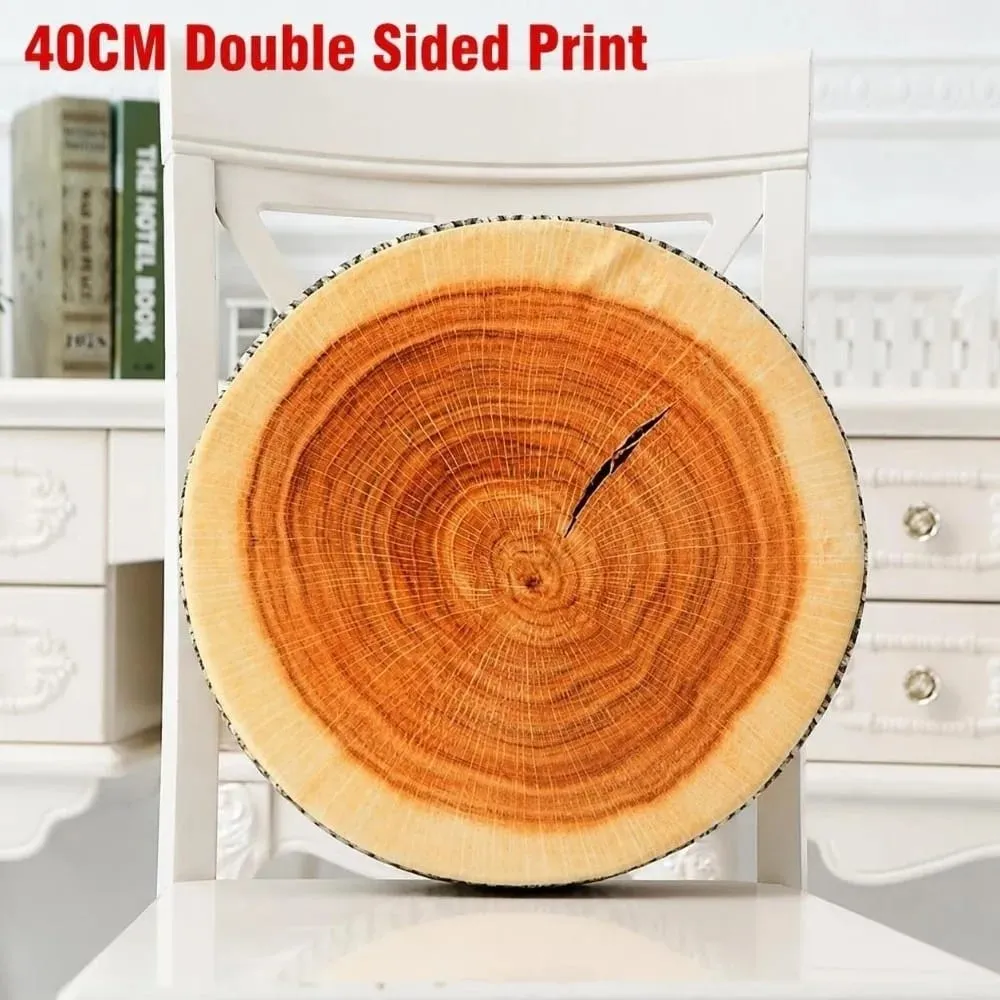 Cute Round Fruit Pillow Simulation Plush Fabric Seat Cushion Fruit Slice Print Stuffed Inner Plush Pillow Sofa Decor