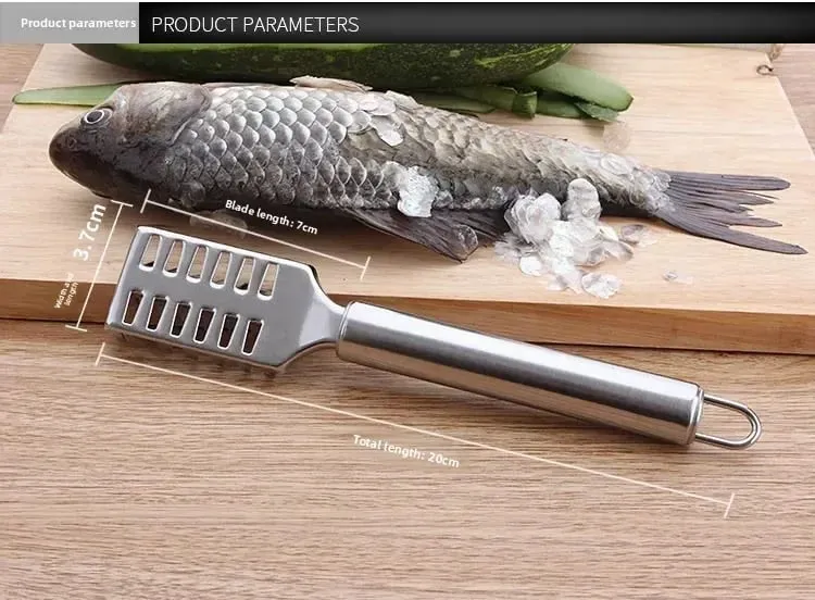 Fish Scale Remover Stainless Steel Anti-Splash Scraper with Ergonomic Non-Slip Grip Rust-Proof Kitchen Gadget for Fish Cleaning
