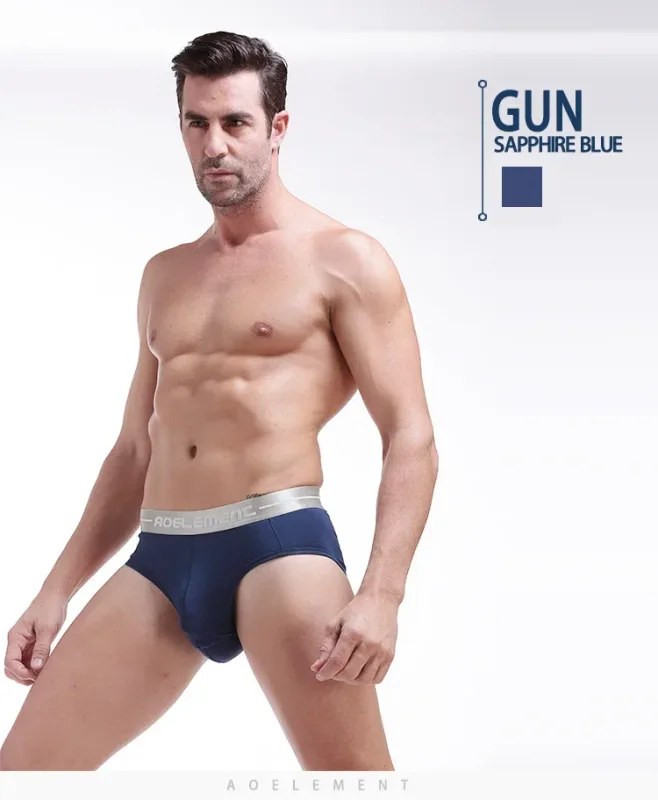 Modal capsule lift U convex men's underwear bullet separate ice silk capsule pouch briefs