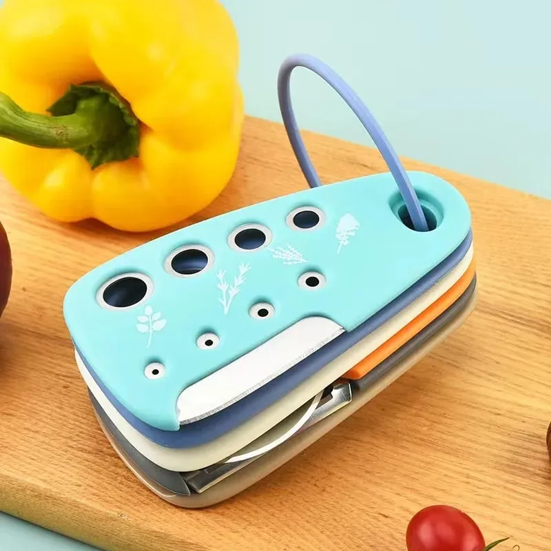 Küchenhelfer-Set bestehend aus 6-teiligem Pizzamesser, Vanilleschneider, Abfüller, Zerkleinerer, Knoblauchmühle