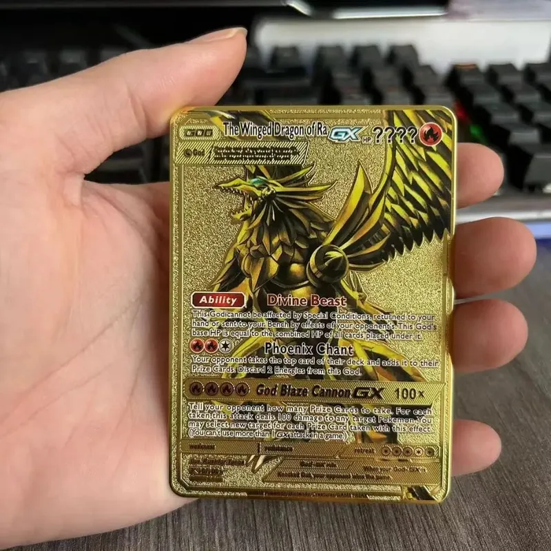 Pokemon Metal Game Collection Card Anime Figure Charizard Pikachu Blastoise Mewtwo Battle Collection Carte Card Toy Gift