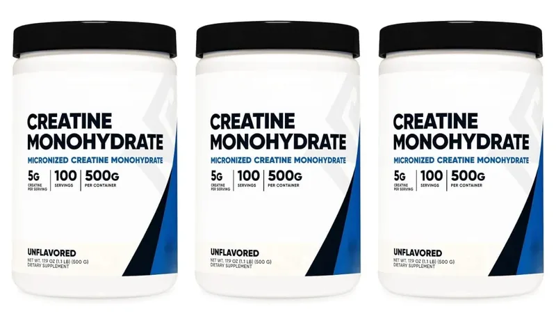 500g Creatine Monohydrate Powder Powder 100 Serving Mix with Water for Drinking Supplement Help Enhance Strength Sport Support