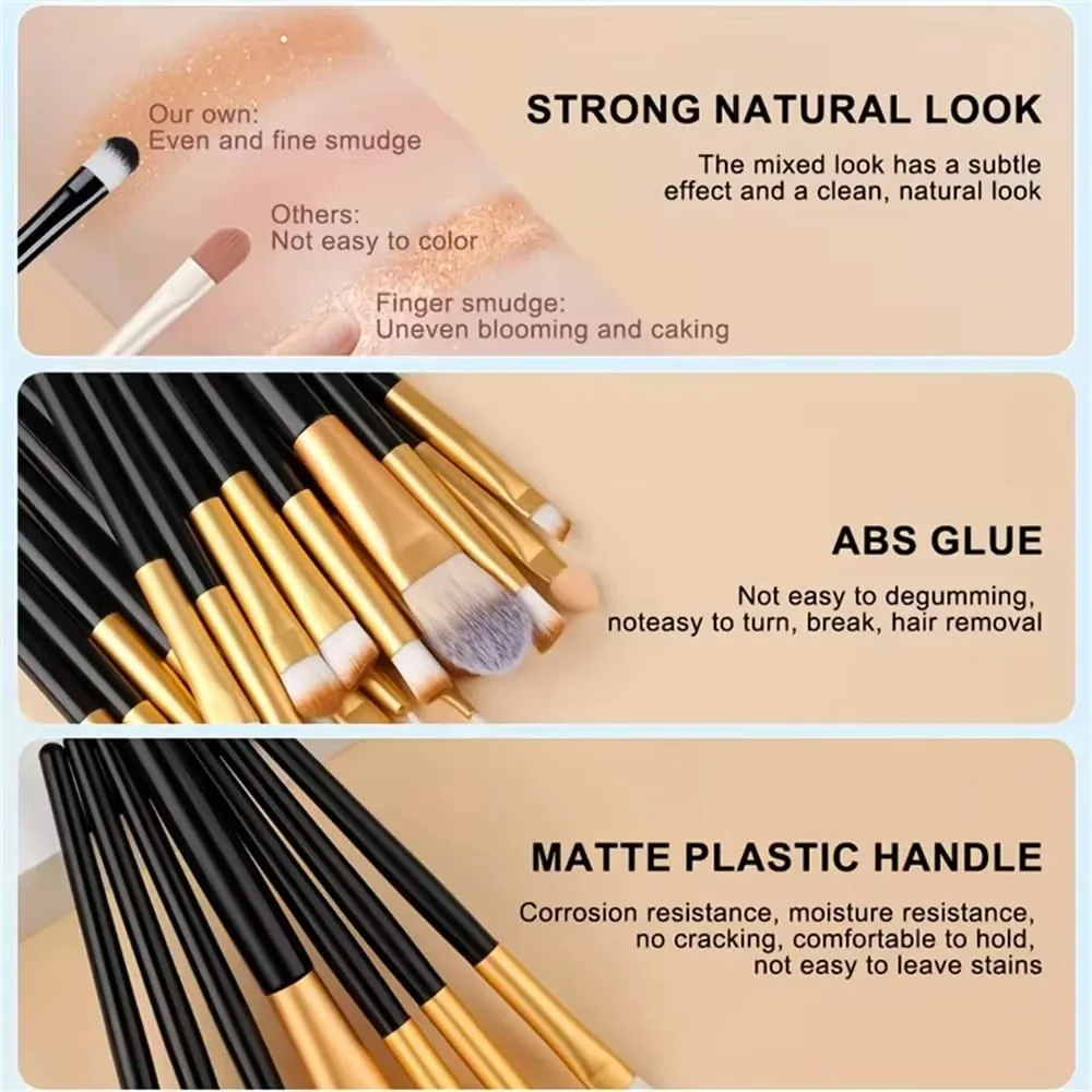 Makeup Brushes Set Premium Synthetic Kabuki Foundation Concealers Powder Blush Blending Face Eye Shadows Brush Set