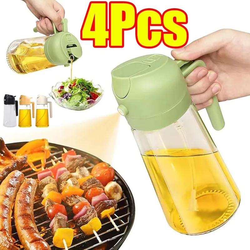 1-4Pcs 500ml 2in1 Oil Sprayer Plastic Co