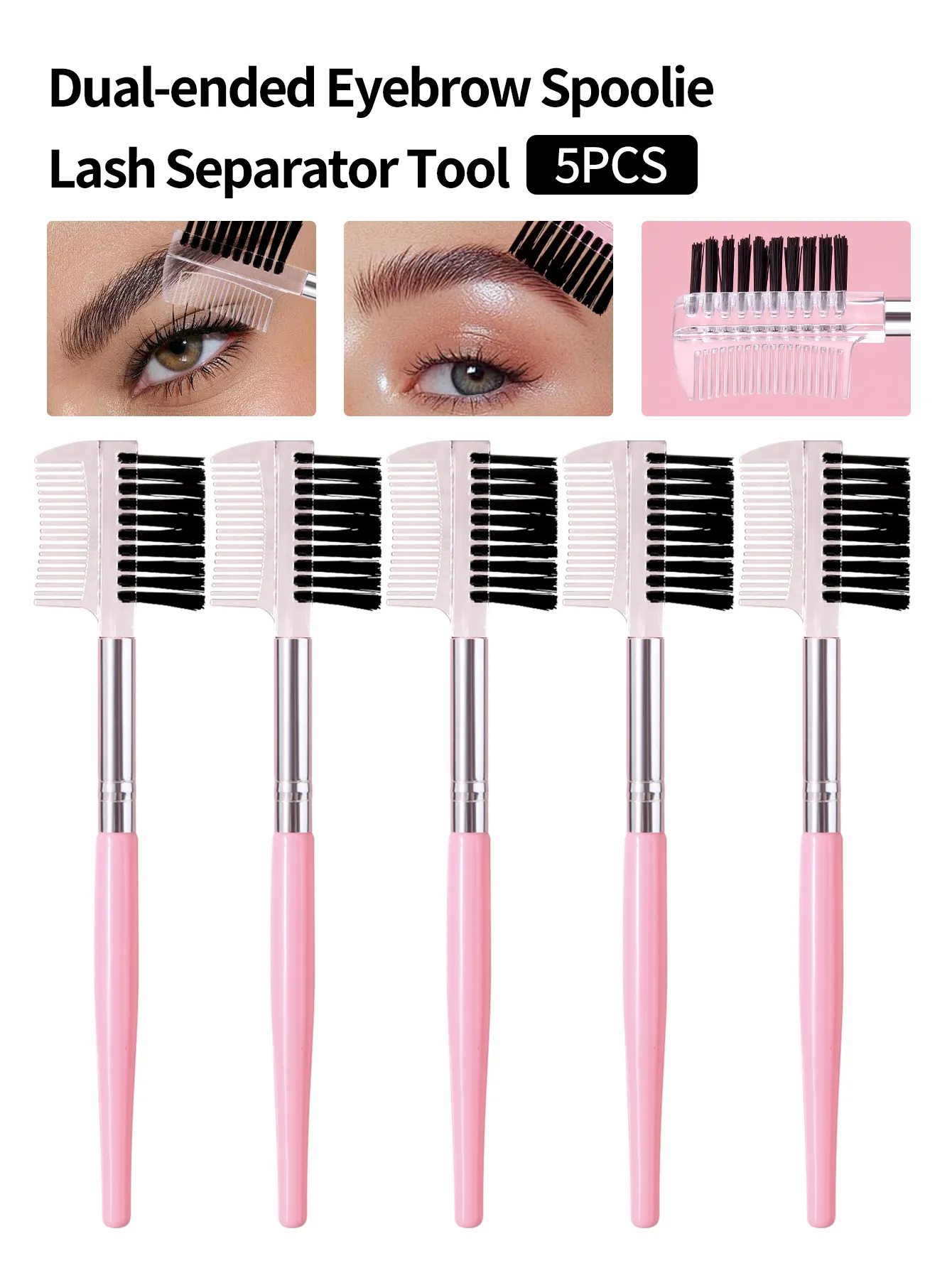 5PCS Makeup Brushes Eyelash Brush + Eyebrow Comb Makeup Brush Set Professional Volume Eyelashes