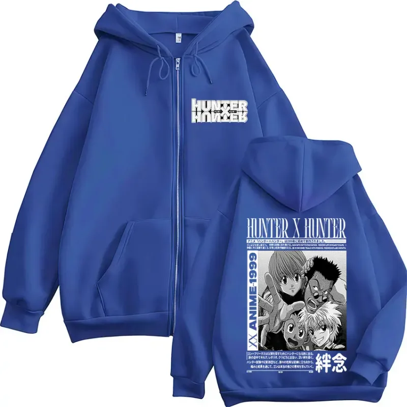 Anime Hunter X Hunter Kurapika Killua Zoldyck GON FREECSS Leorio Zipper Hoodies Men Women Zip Up Hooded Sweatshirts Jackets — image 7