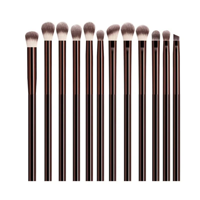 12PCS Eyeshadow Makeup Brushes Set Soft Synthetic Hair Blending Shader Angled Liner Brushes for Eye Makeup