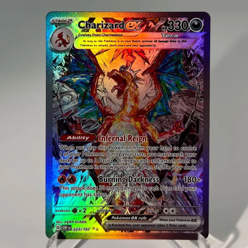 OBF PAL ASR Cards PTCG4-B EX Rainbow Ninetales Cleffa Charizard Rare Collection Battle Toys Gifts for Hobbies