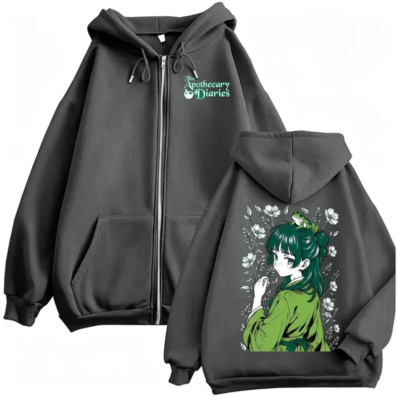 Anime The Apothecary Diaries Maomao Zipper Hoodies Men Women Vintage Fashion Kawaii Jacket Sweatshirts High Quality Zip Up Coats