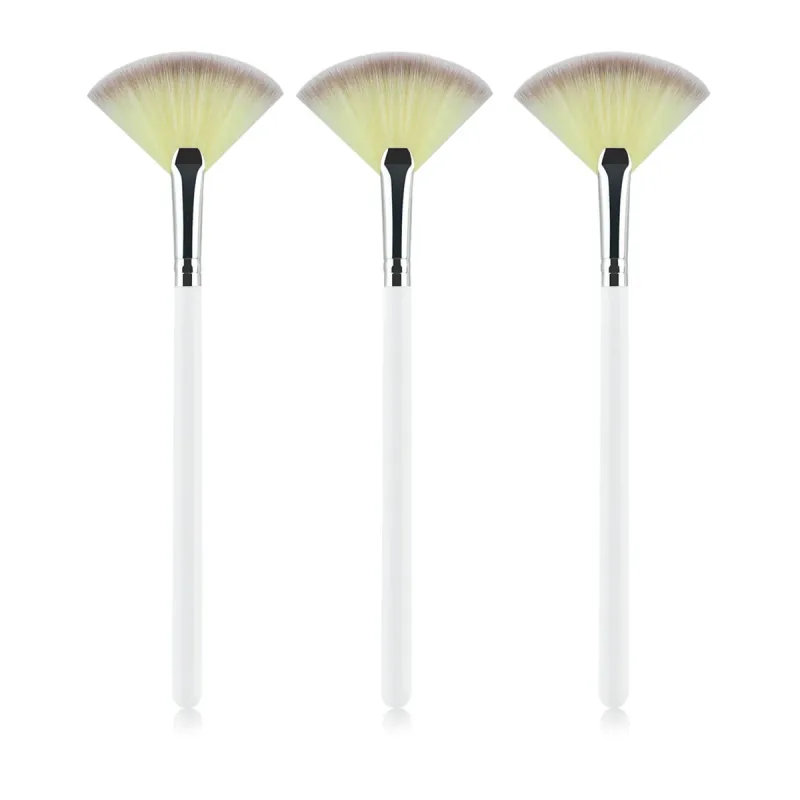 1pc Soft Facial Fan Brush Blush Fan Mask Brushes Slim Soft Face Mask Brush Applicator For Peel Glycolic Masks Makeup