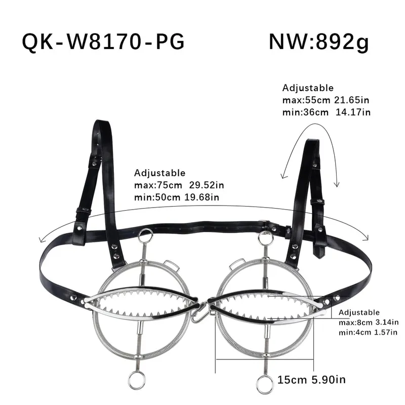 Stainless Steel Breast Bondage Chest Clamp Nipples Massager Strapon Metal Bra Nipple Teating BDSM Sex Toys For Women Men