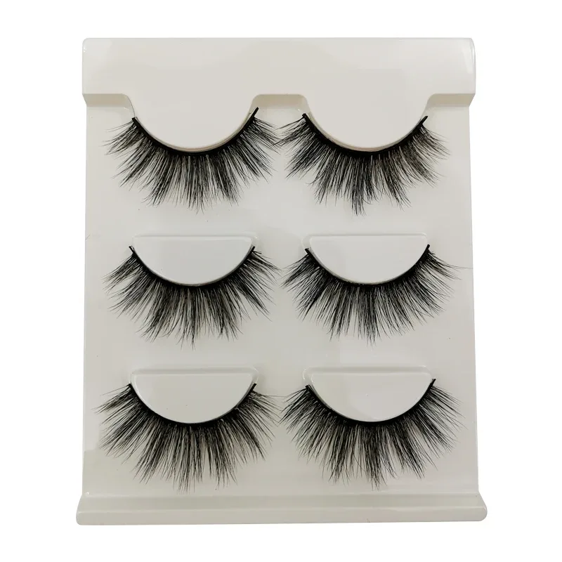 Halve øjenvipper Katteøjevipper 3/5/10 par falske øjenvipper Fluffy Blødt naturligt udseende Klart bånd 3D Mink-vipperforlængelse makeup — image 25