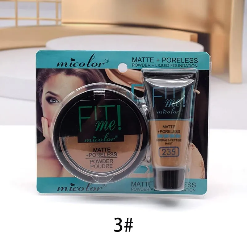 Micolor Fit Me 2 IN 1 Poreless Powder & Liquid Foundation Fuld dækning Liquid Concealer Ar Dark Circles Acne Cosmetic Set — image 9