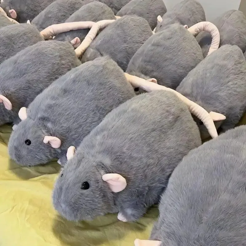 Floral Branch Rat Plush – Cuddly Mouse Pillow in 3 Sizes (35/50/90cm) Adorable Kawaii Stuffed Animal for Bed or Couch Decor