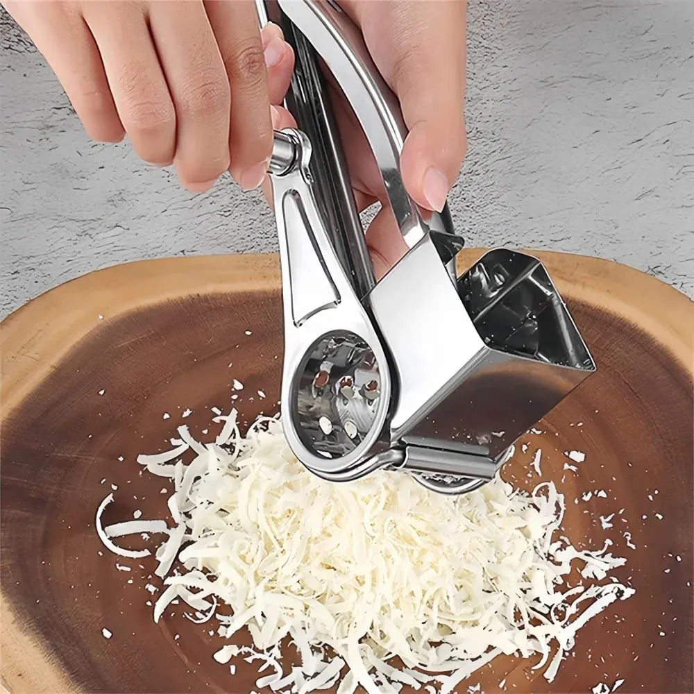 Käsereibe aus Edelstahl, handgekurbelt, multifunktionaler Gemüse-, Schokoladen-, Karotten- und Nussschneider, schnelle und effiziente Küchenwerkzeuge — image 5