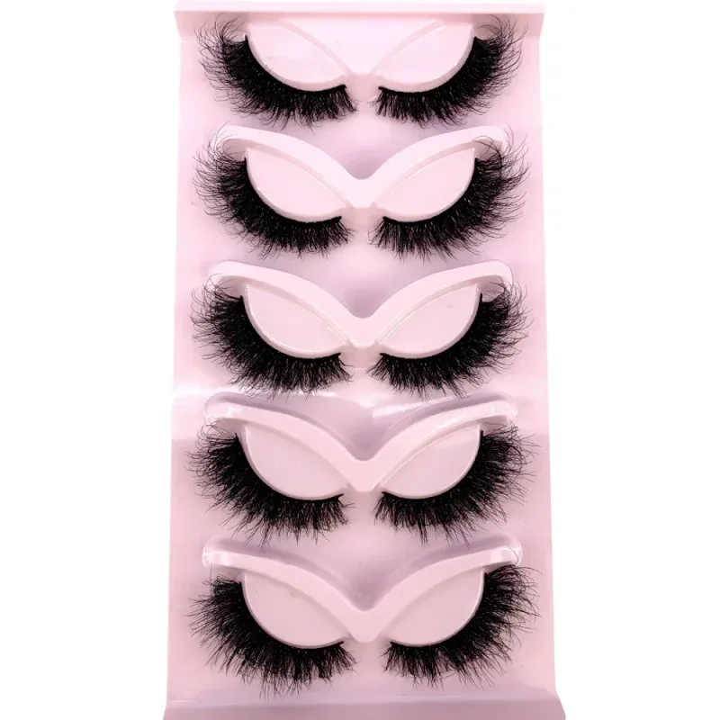 New Cat Eye Lashes 5/7/10 pairs 3D Faux Mink Eyelashes Winged Fluffy Fake Lashes Soft Natural long Full Strip Lash Make