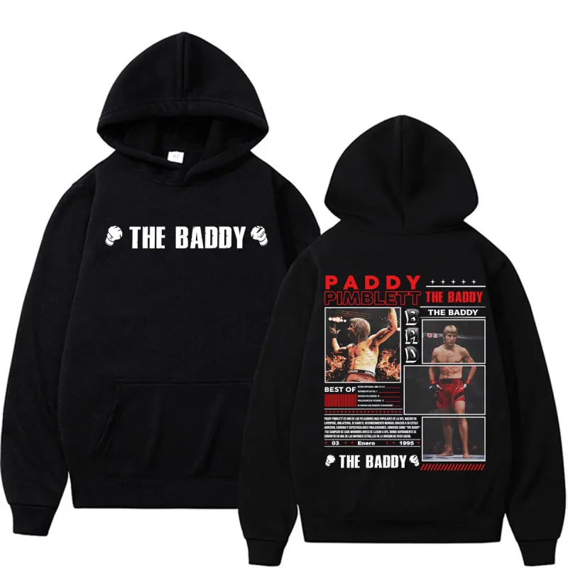 Paddy Pimblett The Baddy Retro Graphic Hoodies Men Women Fashion Violence Aesthetic Sweatshirt Fleece Casual High Quality Hooded — image 1