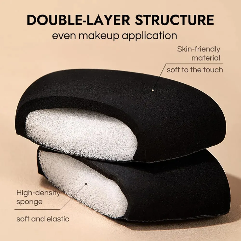 Soft Triangular Black Powder Puff Wet And Dry Dual-use Concealer Makeup Cushion