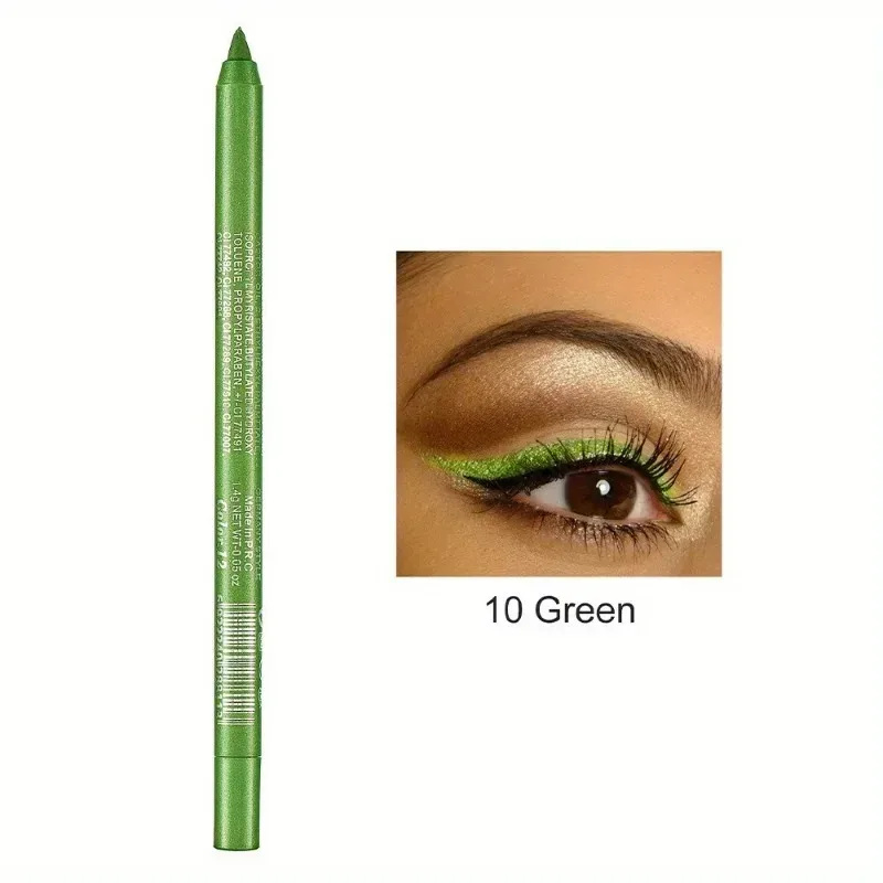 17 Farben Perlglanz-Eyeliner-Stift, bunt, wasserdicht, langlebig, matt, glatt, leicht zu tragen, Lidschatten, Eyeliner-Stift, Augen-Make-up
