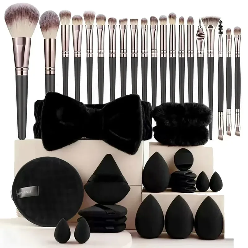33pcs beauty set makeup kit large and small beauty sponges for flawless makeup application and removal of makeup full set