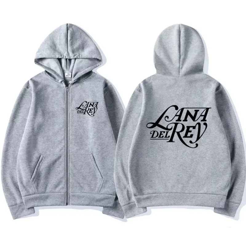 Lana Del Rey Logo graphique sweat à capuche avec fermeture éclair hommes femmes Vintage surdimensionné sweat zippé mode polaire vestes à capuche Streetwear — image 8