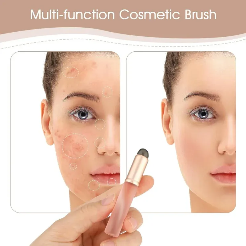 Silicone Lip Brush Maliit na Round Head Smudge Brushes Dust-proof Covered Lip Brush Multifunctional Lipstick Concealer Makeup Tools