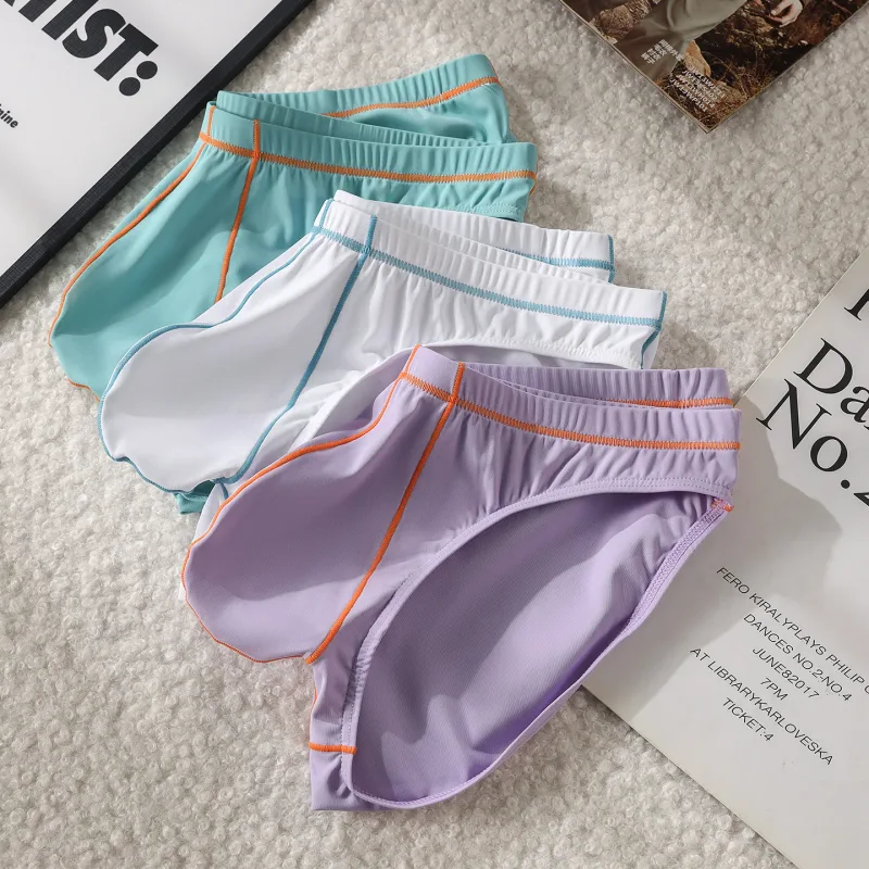 Mens Underwear Briefs SoftNylon Panties For Man Brief Shorts Homme Ropa Patchwork Low Waist Underpants Cueca Plus Size M-XXL