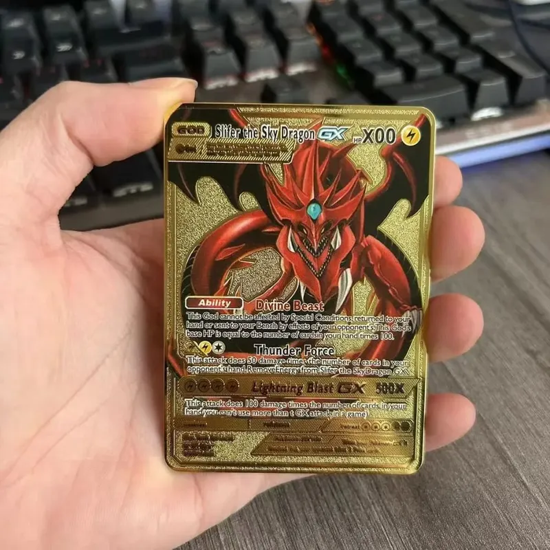 Pokemon Metal Game Collection Card Anime Figure Charizard Pikachu Blastoise Mewtwo Battle Collection Carte Card Toy Gift