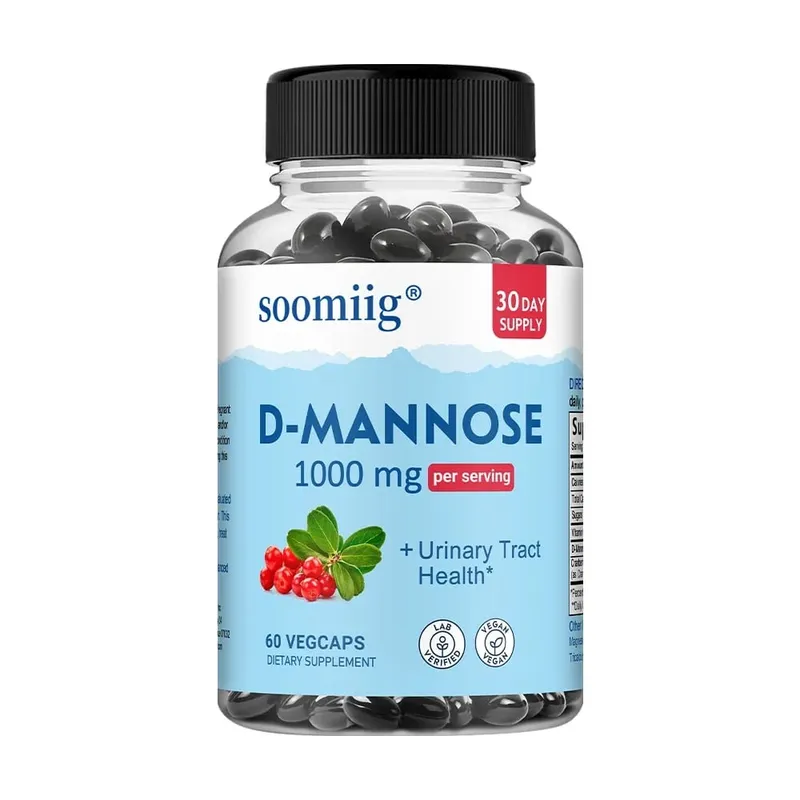 D-Mannose 1000mg Capsules with Cranberry - Supports Urinary Tract and Bladder Health Promotes Digestive Health - 120 Capsules