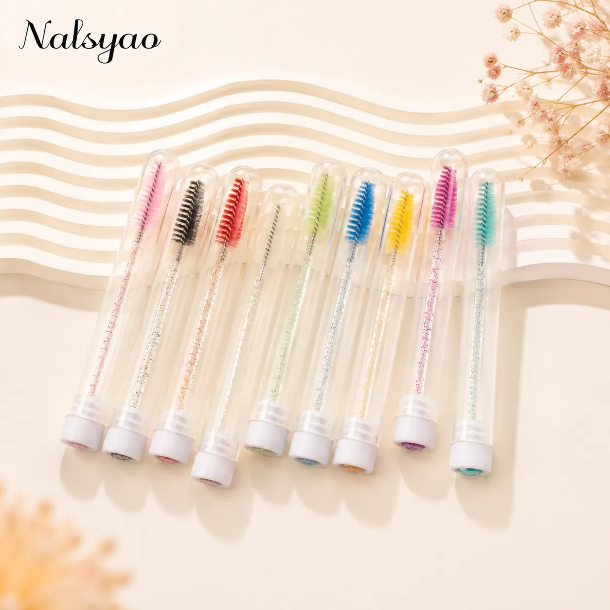 Disposable Mascara Wands Eyebrow Brush Applicator EyeLash Brushes 50pcs Reusable Eyelashes Brush Tube for Eyelash Extension