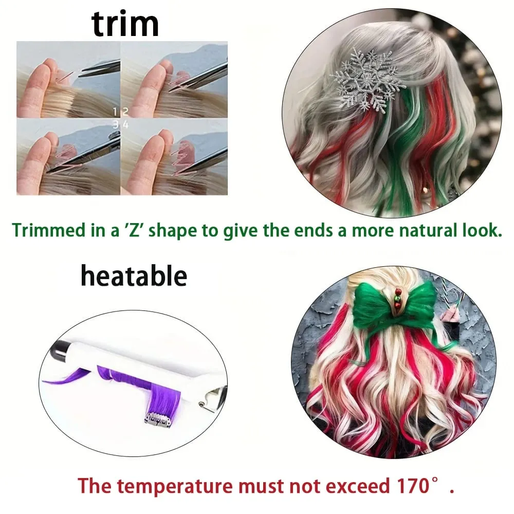 12Pcs Clip In Hair Extensions 22 Inch Synthetic Color Extensions Women's Exclusive Long Straight Style Multiple Colors Available