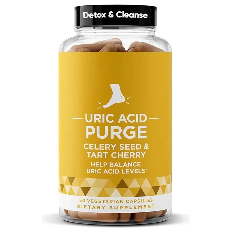 Uric Acid Purge Capsules with Celery Seed Tart Cherry Parsley Extract Vegetarian Formula Daily Joint Support Supplement 60 Count