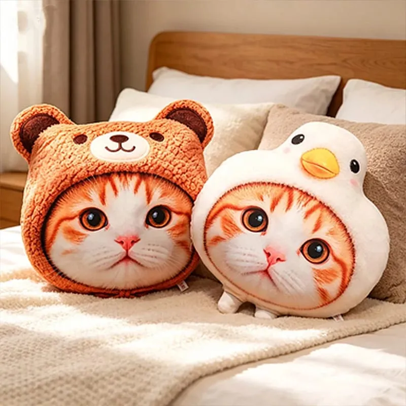 New 40cm Lifelike Animal Cat Plush Pillow 3D Printing Simulation Cat Plush Toy Stuffed Decor Gift Birthday Gifts Room Decoration