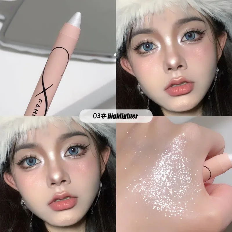 Pearl Lying Silkworm Highlighter Eye Shadow Pen Matte Glitter Eyeshadow Stick White Pearlescent Brightening Eyeliner Cosmetic