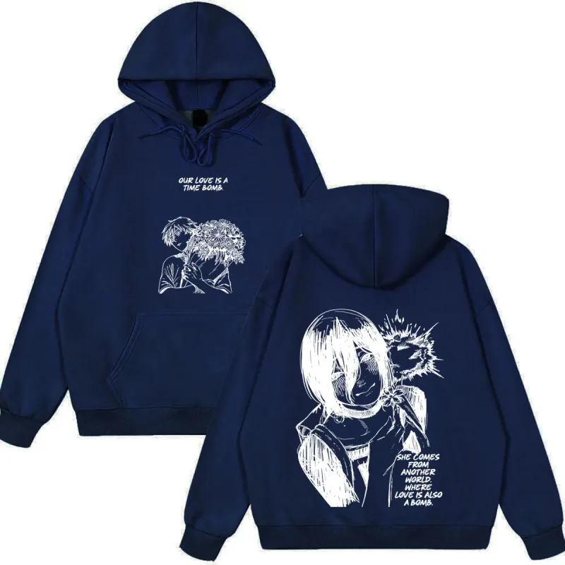 Anime Chainsaw Man T-shirt Reze Denji Manga Graphic Hoodies Winter Fleece wears Men Women Clothing Casual Oversized Streetwears