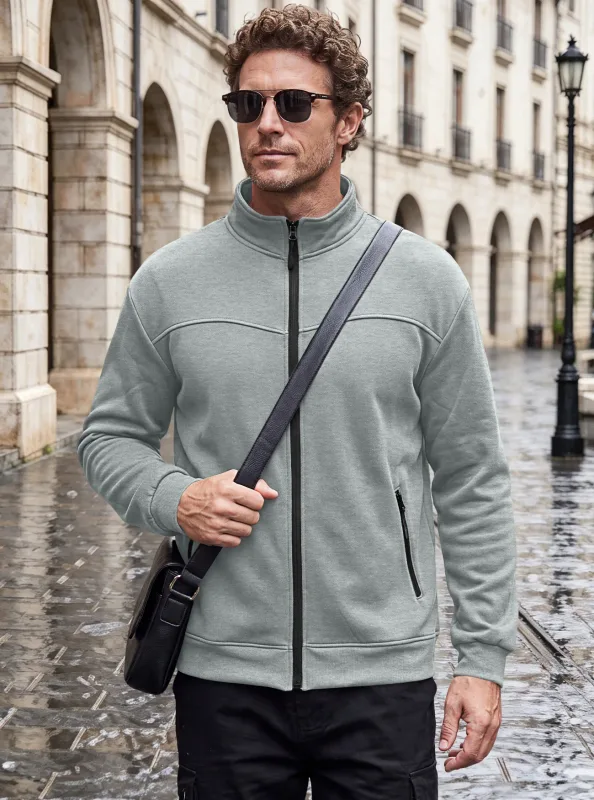 Four Seasons men's full-zip soft-shell jacket with stand-up collar, side pockets, long sleeves and relaxed casual style — image 22