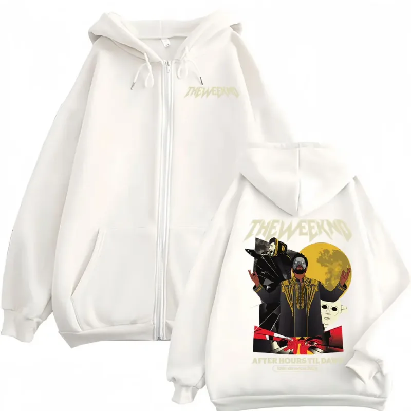 The Weeknd After Hours Til Dawn 2026 Jacket Sweatshirt Men Women Casual Fleece Zip Up Hoodies Hip Hop Style Punk Zipper Pullover