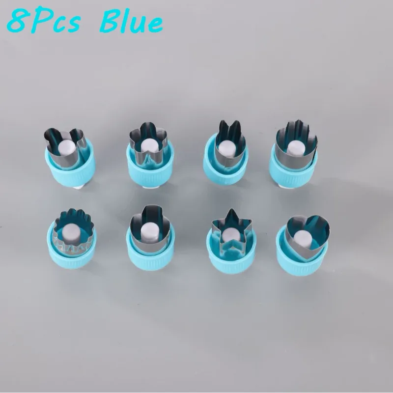 3/5/8Pcs Pressed Fruit Printing Cutting Flower Vegetable Kitchen Embossing Biscuit Cookie Cutting Mold For Kids Lunch Bento Box