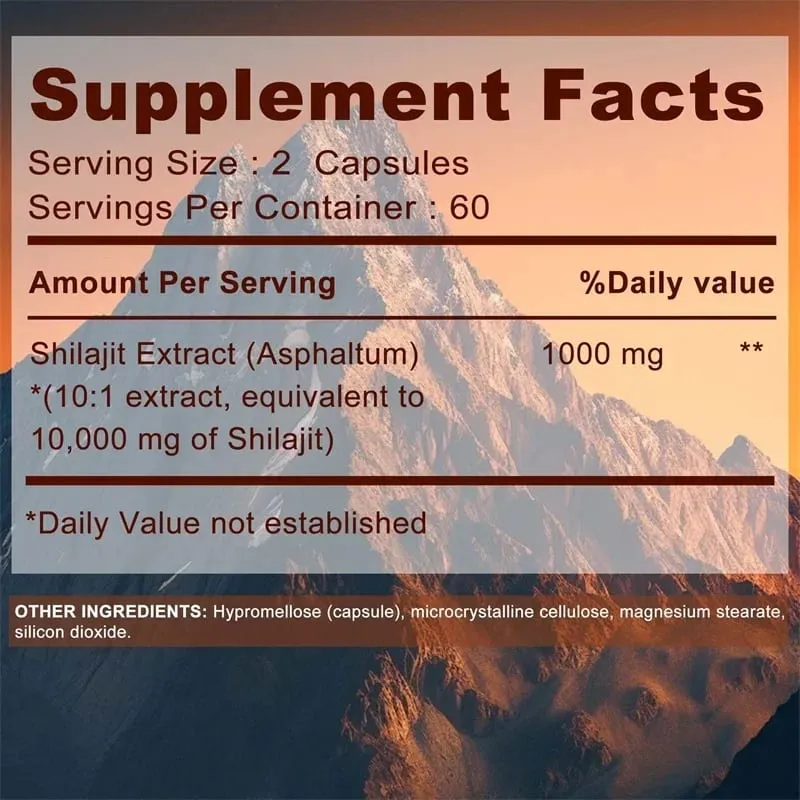 100% High Purity Shilajit Mineral Supplement - Improve Performance Relieve Stress Improve Mood Increase Male Size Non-GMO — image 2