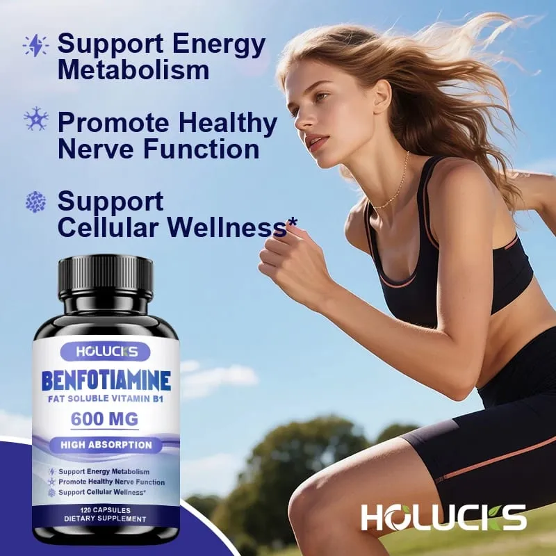 Benfotiamine Supplement High Absorption Vitamin B1 Support Healthy Nerves Glucose Metabolism & Antioxidant Defense