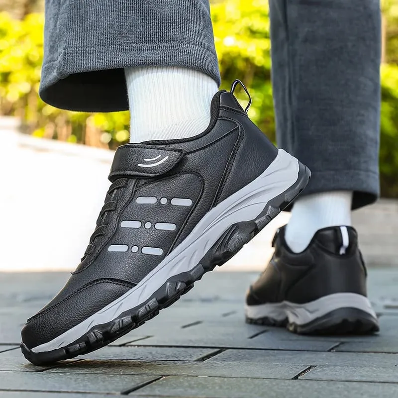 Men's Sneakers Waterproof Comfortable Durable Walking Shoes Classic Solid Color Outdoor Camping Casual Shoes Chunky Sneakers