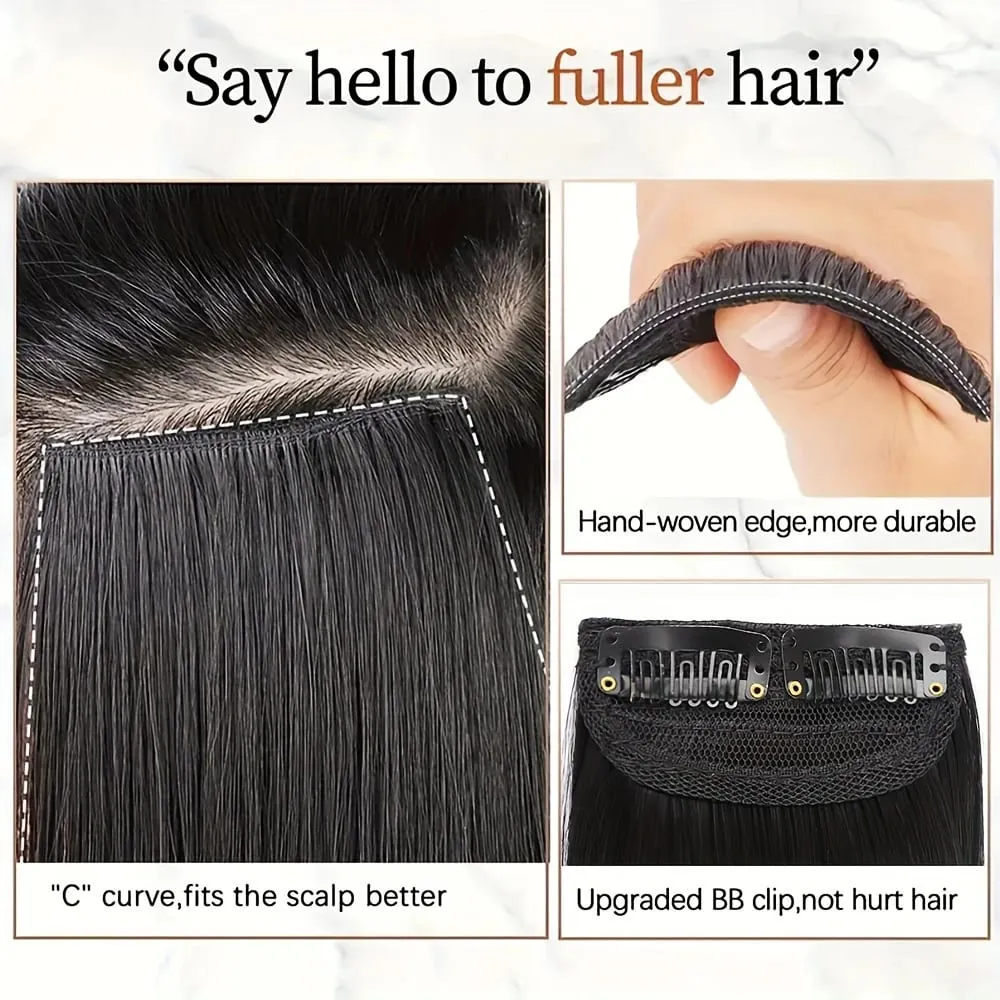 2pc Natural Invisible Fluffy Hair Pads for Women Hair Extension Fluffy Hair Lining of Hair Top Cover Synthetic Seamless Hair Pad