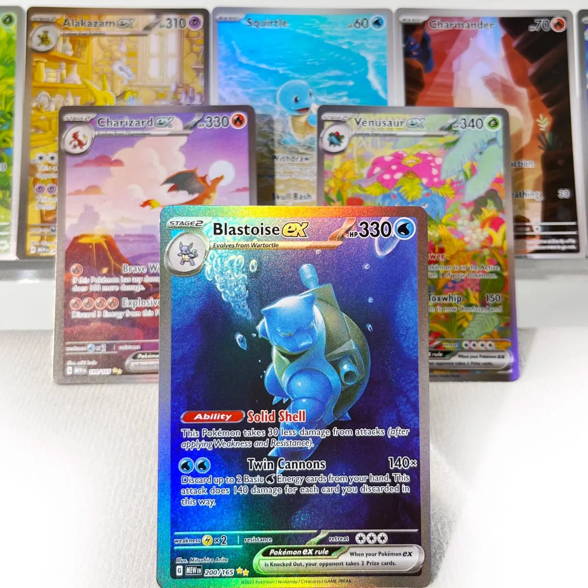 Pokémon 151 PKM Cards PTCG3-D Bulbasaur Squirt Rainbow Gengar ex Holographic Ex GX Rare Collection Battle Toys Gifts for Hobbies